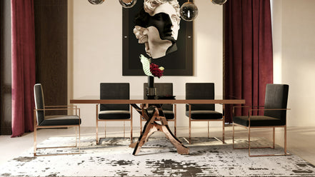 Trea - Modern Black Velvet & Rosegold Dining Chair - image 2