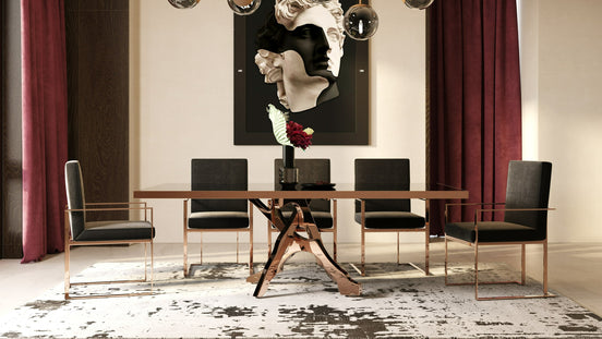 Trea - Modern Black Velvet & Rosegold Dining Chair - image 2