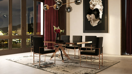 Trea - Modern Black Velvet & Rosegold Dining Chair - image 3
