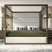 Manhattan - Contemporary Brown Oak and Gold Nightstand - image 3