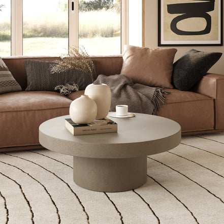 Morley - Modern Round Concrete Coffee Table - image 4