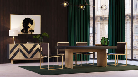 Perret - Glam Black Ash & Brushed Brass Modern Buffet - image 5
