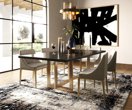 Fairview - Modern Grey & Brass Dining Chair