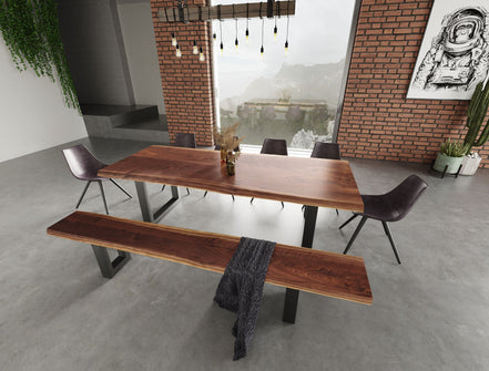 Taylor - Large 87" Modern Live Edge Wood Dining Bench - image 5