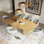 Truman - Mid-Century Modern Natural Oak Extendable Dining Table - image 2