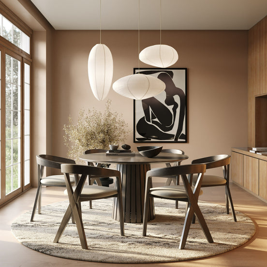 Weiss - Mid-Century Modern Wenge Round Dining Table