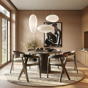 Weiss - Mid-Century Modern Light Grey Fabric + Wenge Dining Chair - image 2
