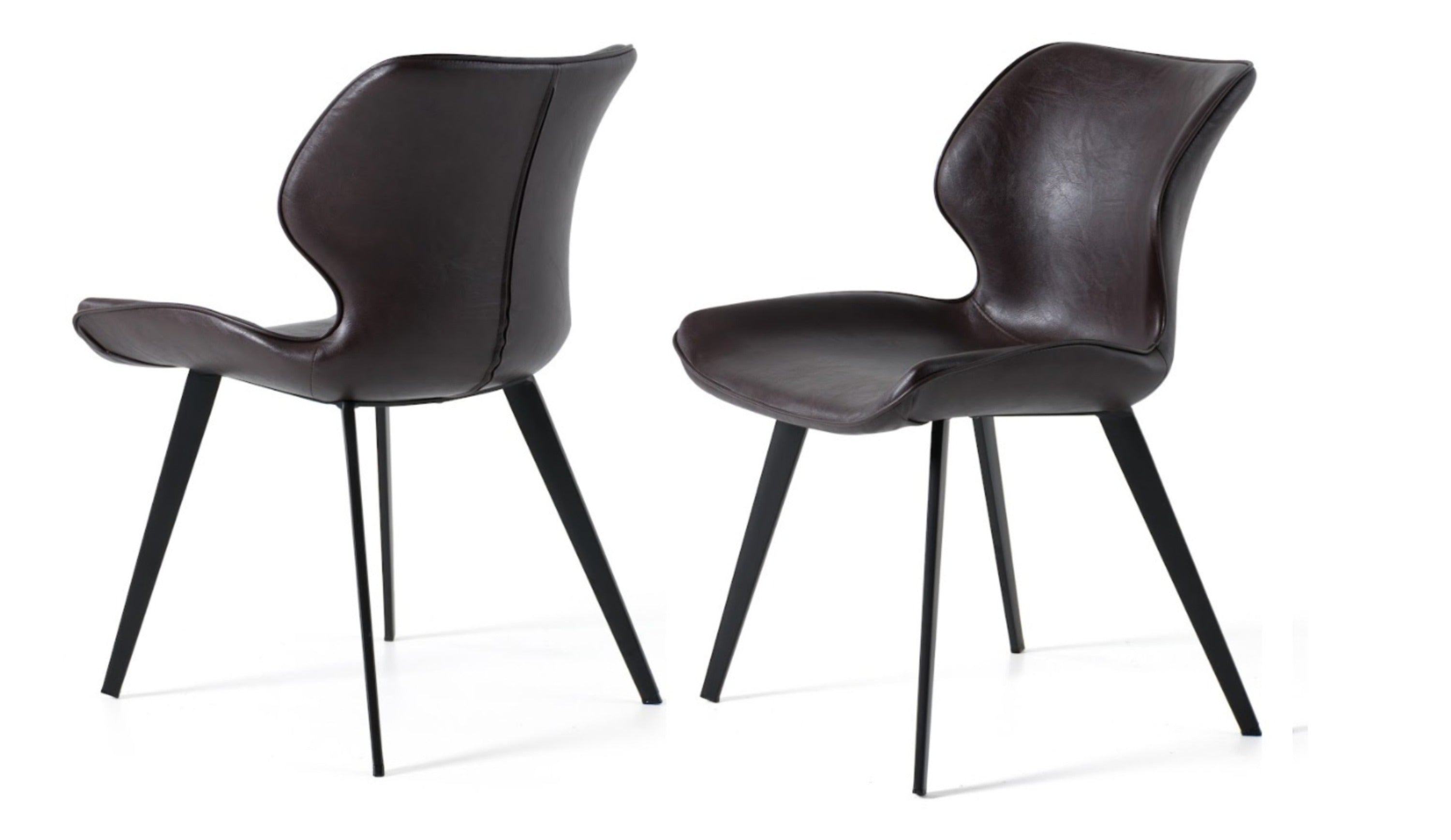 Moira - Modern Dark Brown Eco-Leather Dining Chair (Set of 2) - image 2