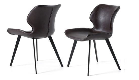 Moira - Modern Dark Brown Eco-Leather Dining Chair (Set of 2) - image 2