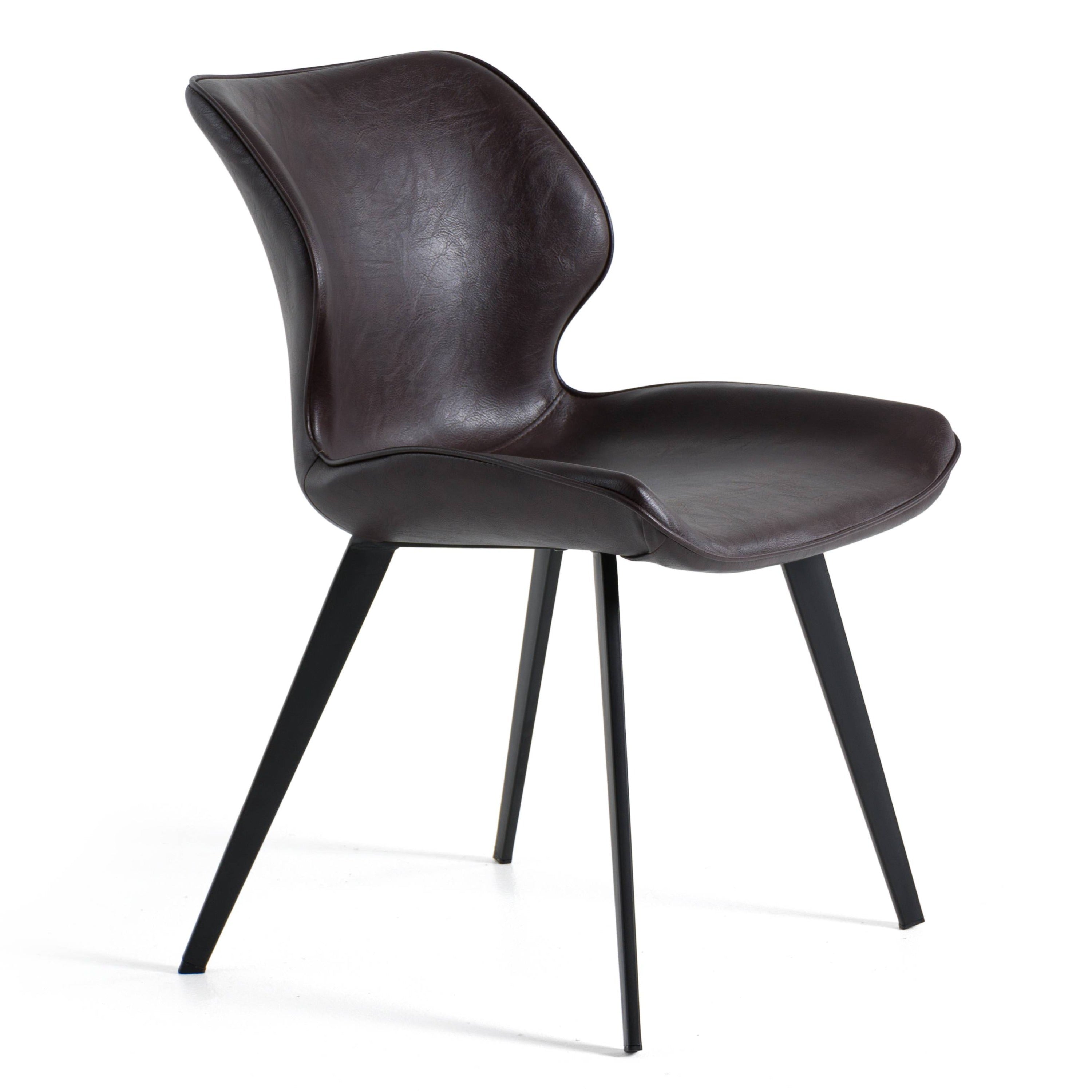Moira - Modern Dark Brown Eco-Leather Dining Chair (Set of 2) - image 5