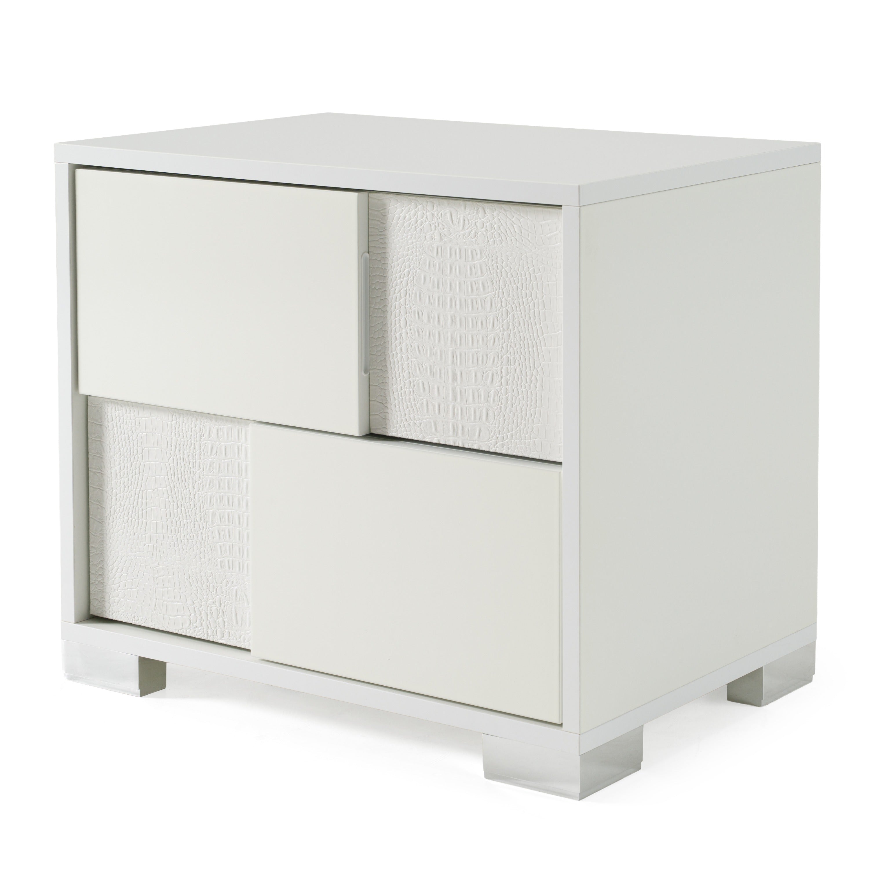 Monza Italian Modern White Nightstand - image 5