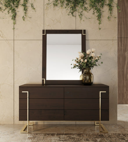 Moontide - Modern Smoked Ash & Gold Mirror - image 5