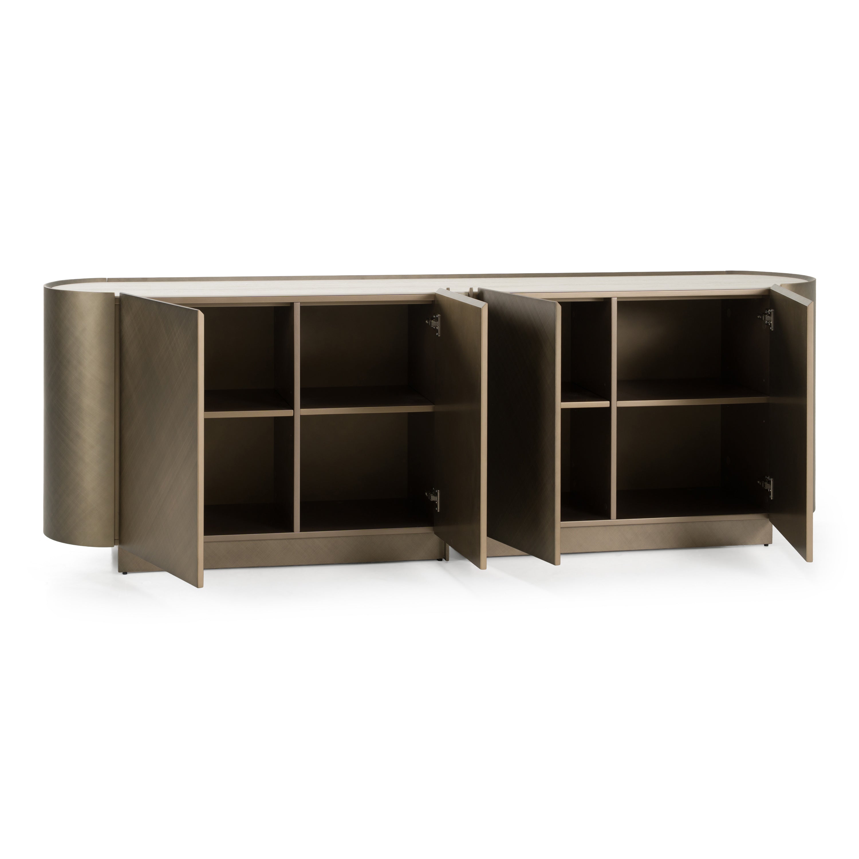 Moorgate - Modern Travertine Ceramic + Bronze Buffet - image 3