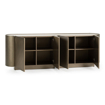 Moorgate - Modern Travertine Ceramic + Bronze Buffet - image 3