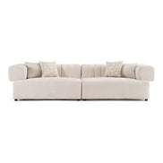 Moreno - Modern Ivory Beige Fabric 4-Seater Sofa