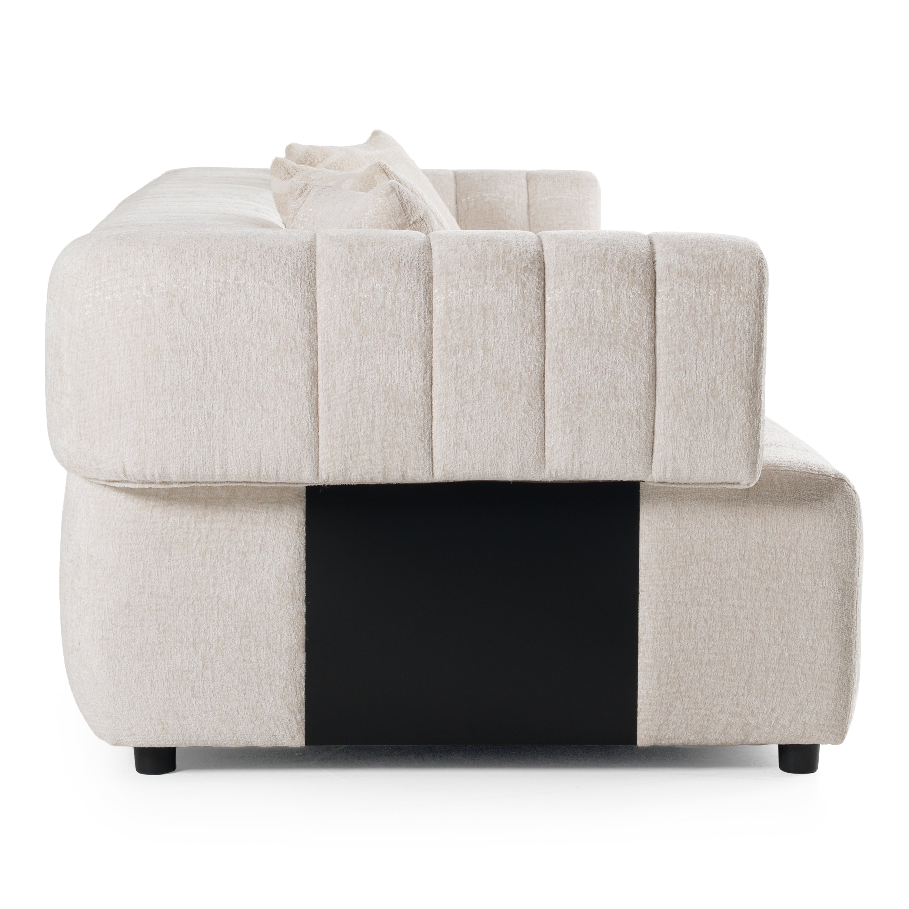 Moreno - Modern Ivory Beige Fabric 4-Seater Sofa - image 3