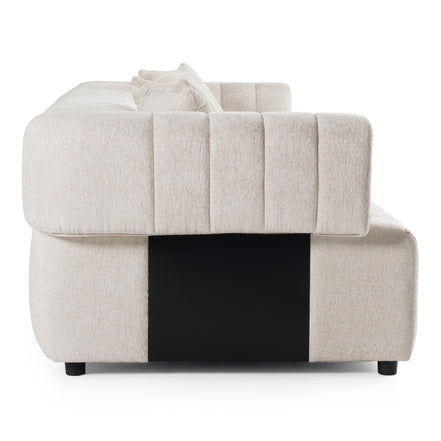 Moreno - Modern Ivory Beige Fabric 4-Seater Sofa - image 3