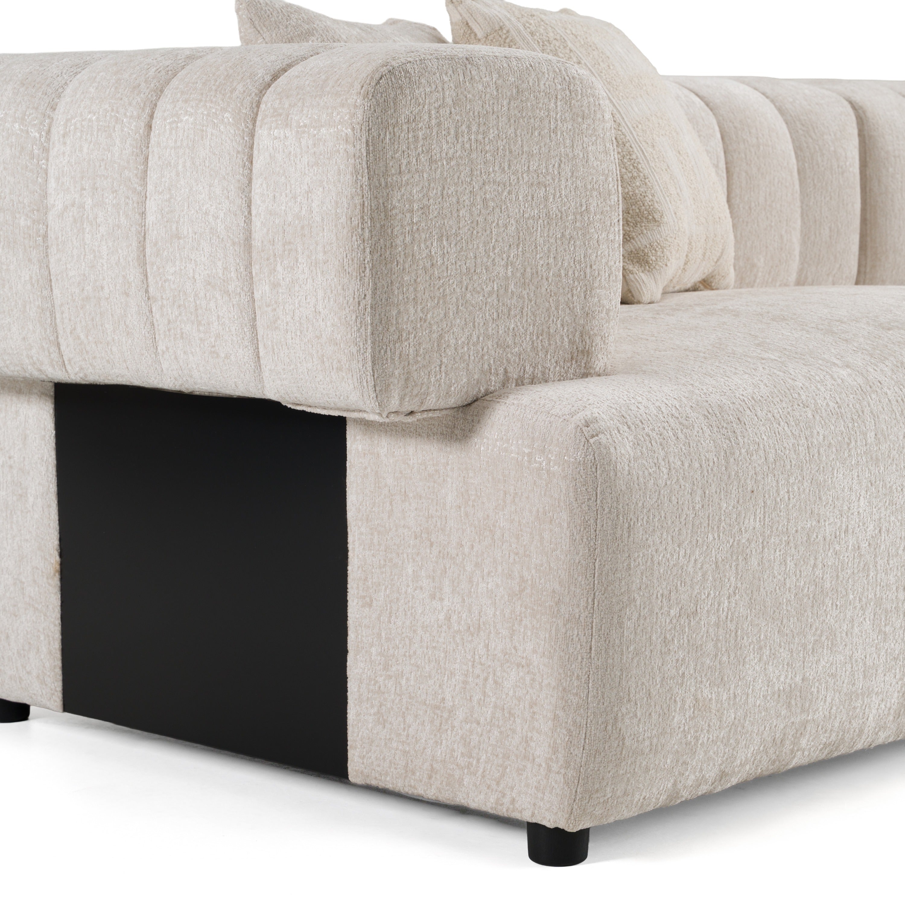 Moreno - Modern Ivory Beige Fabric 4-Seater Sofa - image 5