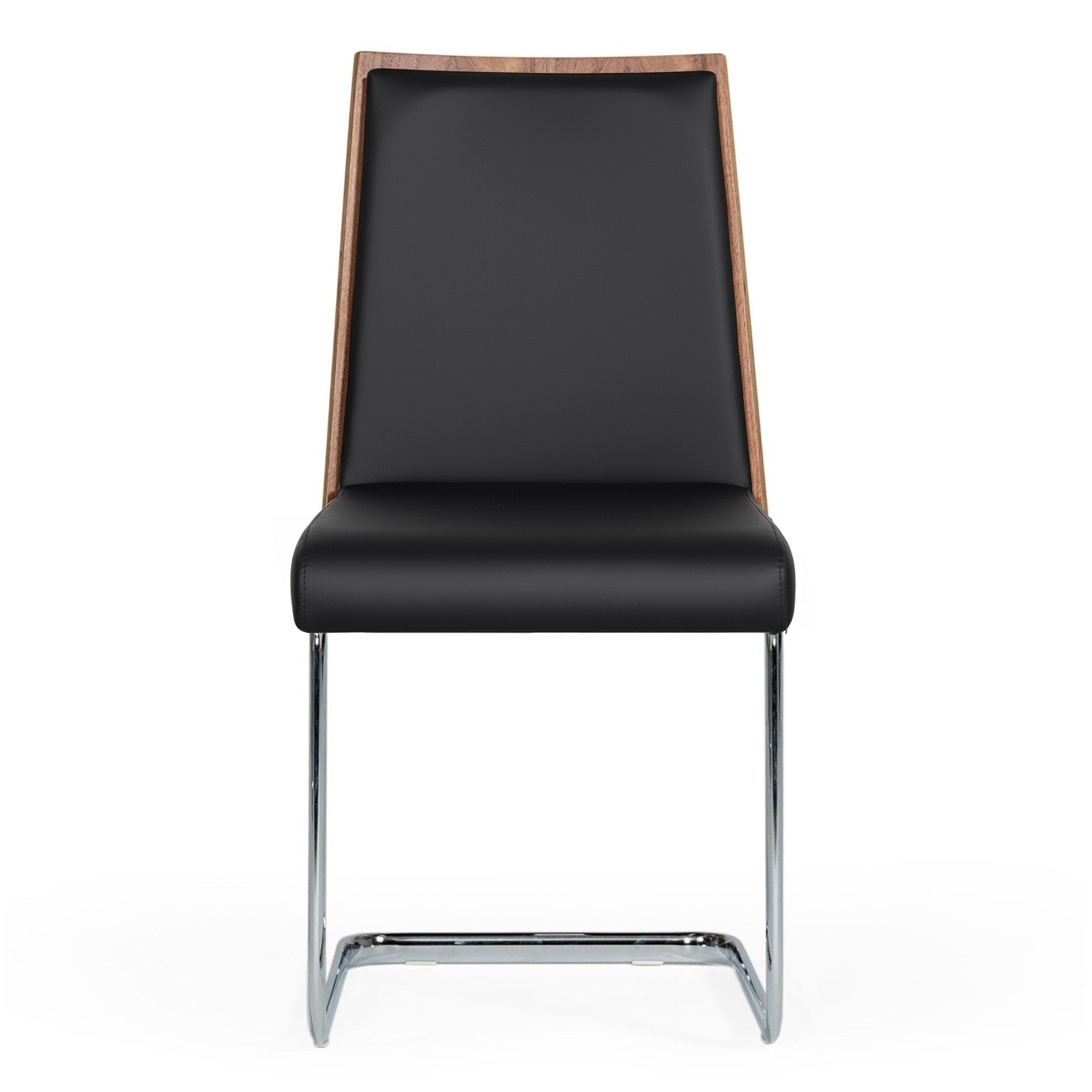 Morgan - Modern Black & Walnut Dining Chair (Set of 2)