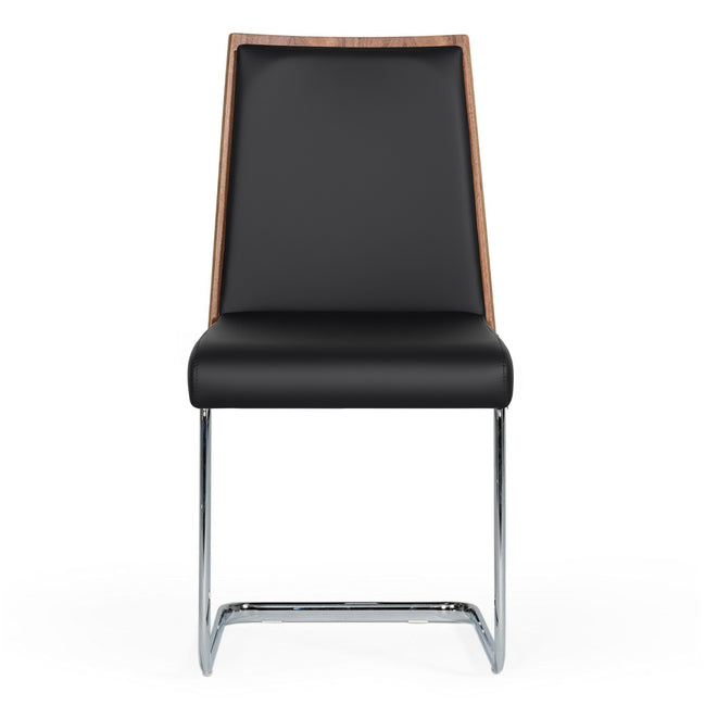 Morgan - Modern Black & Walnut Dining Chair (Set of 2)