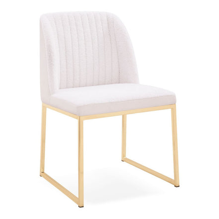 Muir - Modern White Sherpa Dining Chair (Set of 2) - image 4