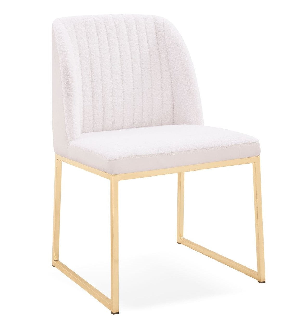 Muir - Modern White Sherpa Dining Chair (Set of 2) - image 3