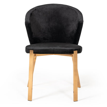 Nadia Modern Black Velvet & Rosegold Dining Chair (Set of 2) - image 4