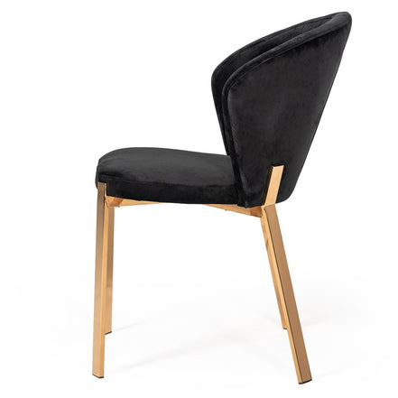 Nadia Modern Black Velvet & Rosegold Dining Chair (Set of 2) - image 5