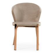 Nadia - Modern Beige Velvet & Rosegold Dining Chair (Set of 2) - image 2