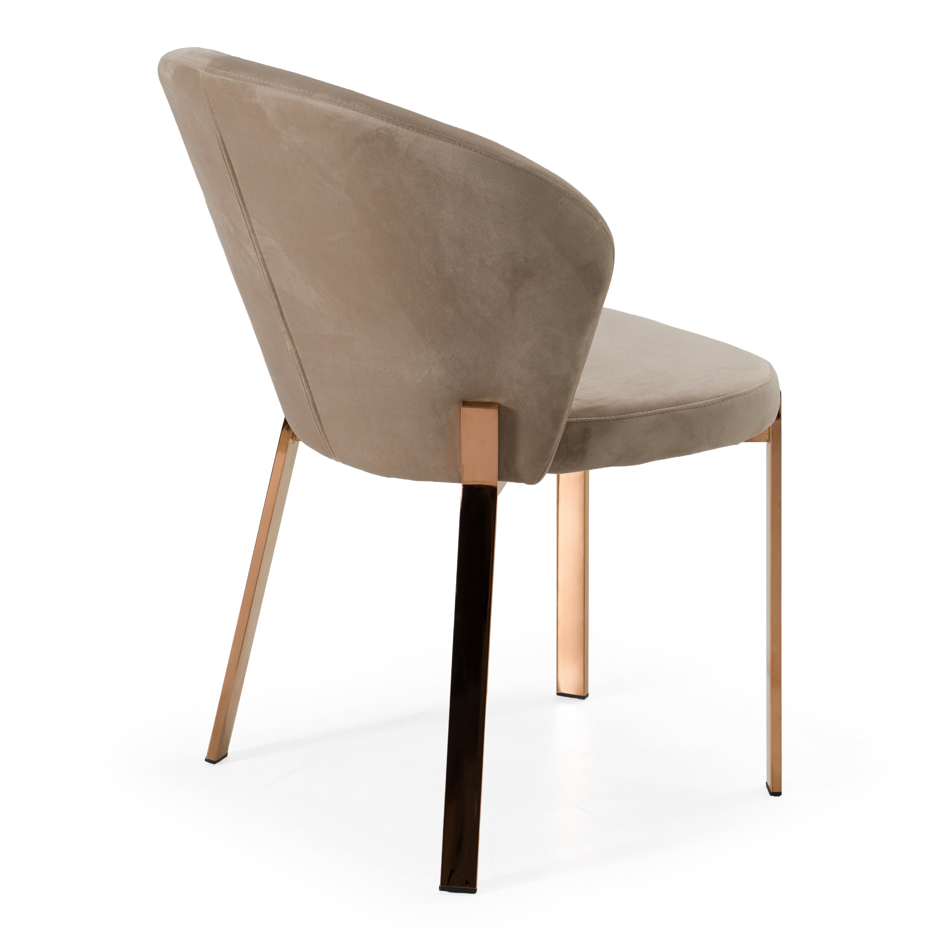 Nadia - Modern Beige Velvet & Rosegold Dining Chair (Set of 2) - image 5