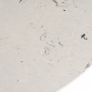 Nancy - Mid-Century Modern White Marble + Walnut Round Dining Table - image 3