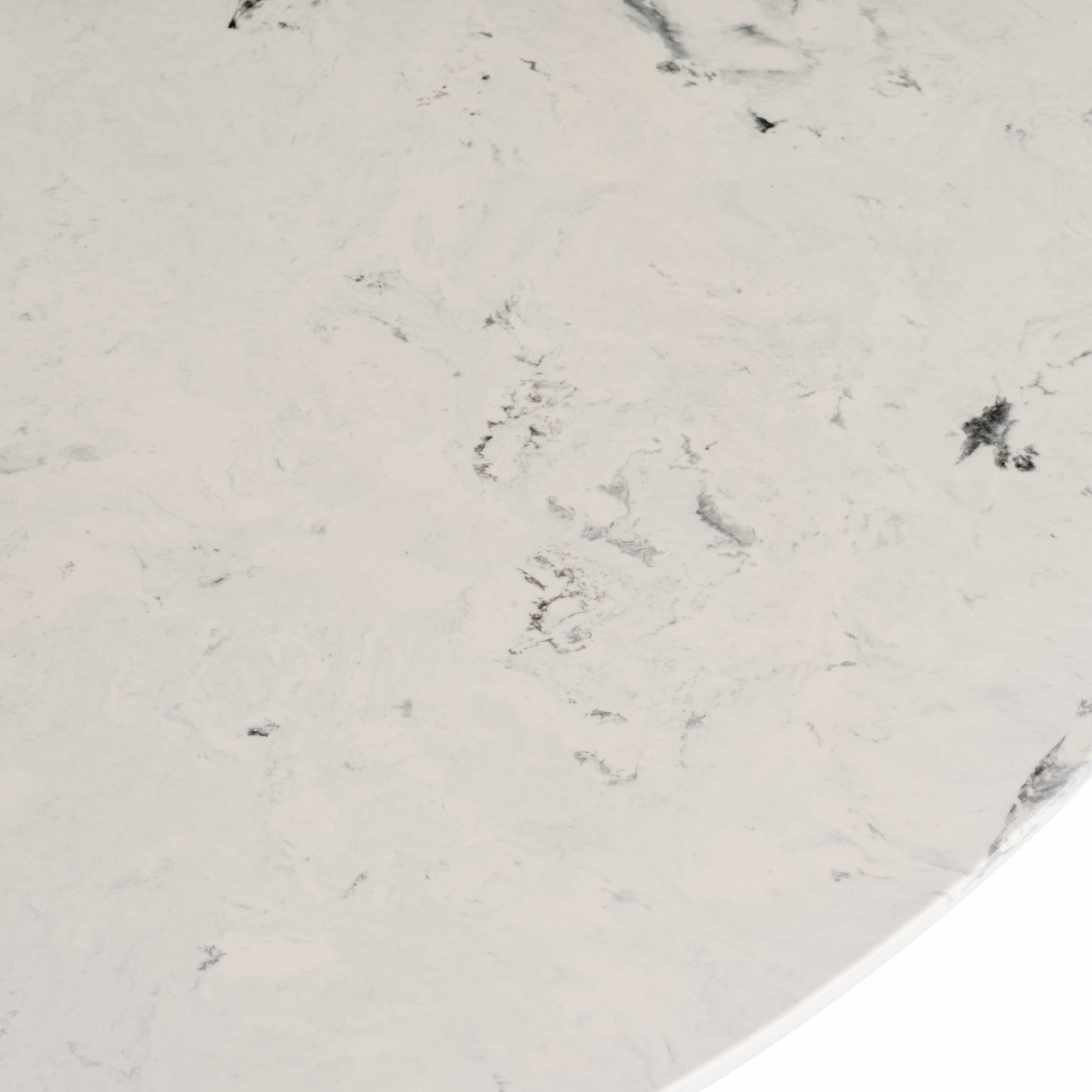 Nancy - Mid-Century Modern White Marble + Walnut Round Dining Table - image 3