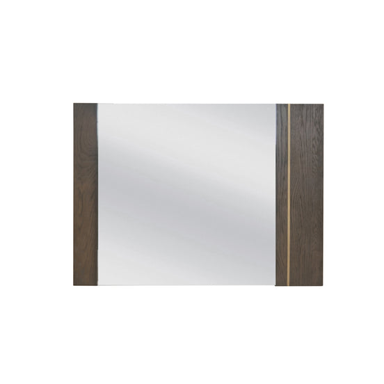 Novak Modern Dark Oak & Antique Brass Mirror - image 2
