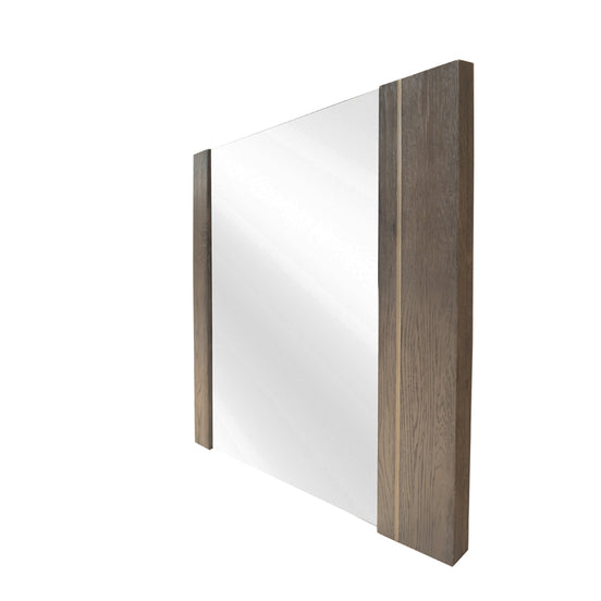 Novak Modern Dark Oak & Antique Brass Mirror