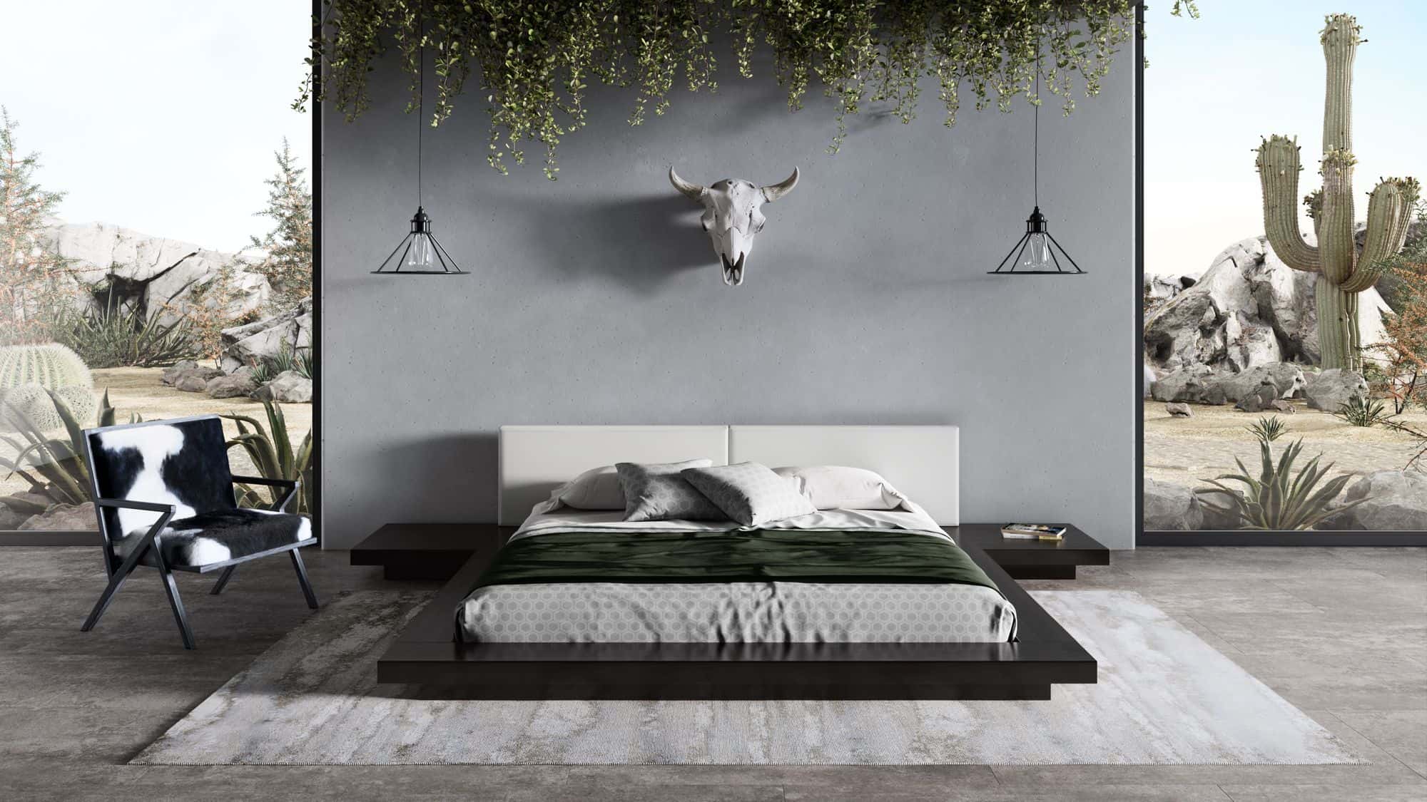 Tokyo - Eastern King Contemporary Black and White Platform Bed - image 2