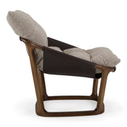 Newman - Modern Beige Fabric + Dark Brown Faux Leather + Ash Accent Chair - image 2