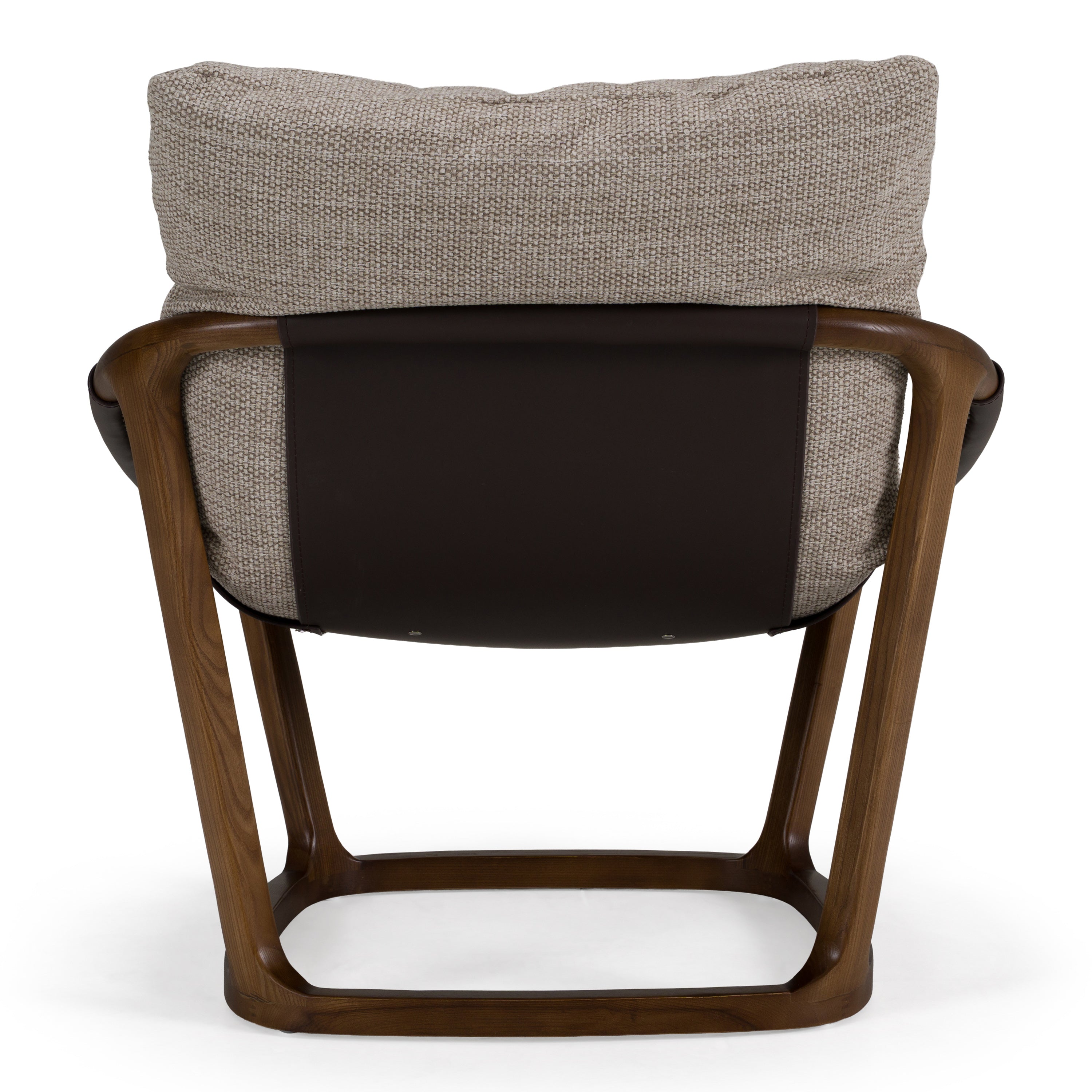 Newman - Modern Beige Fabric + Dark Brown Faux Leather + Ash Accent Chair - image 4