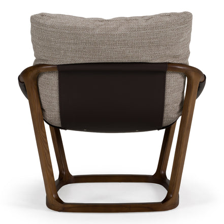 Newman - Modern Beige Fabric + Dark Brown Faux Leather + Ash Accent Chair - image 4