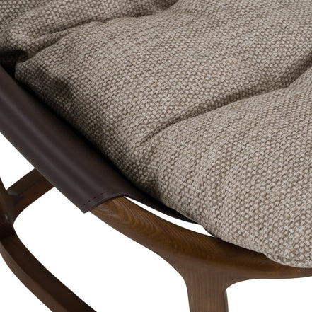 Newman - Modern Beige Fabric + Dark Brown Faux Leather + Ash Accent Chair - image 5
