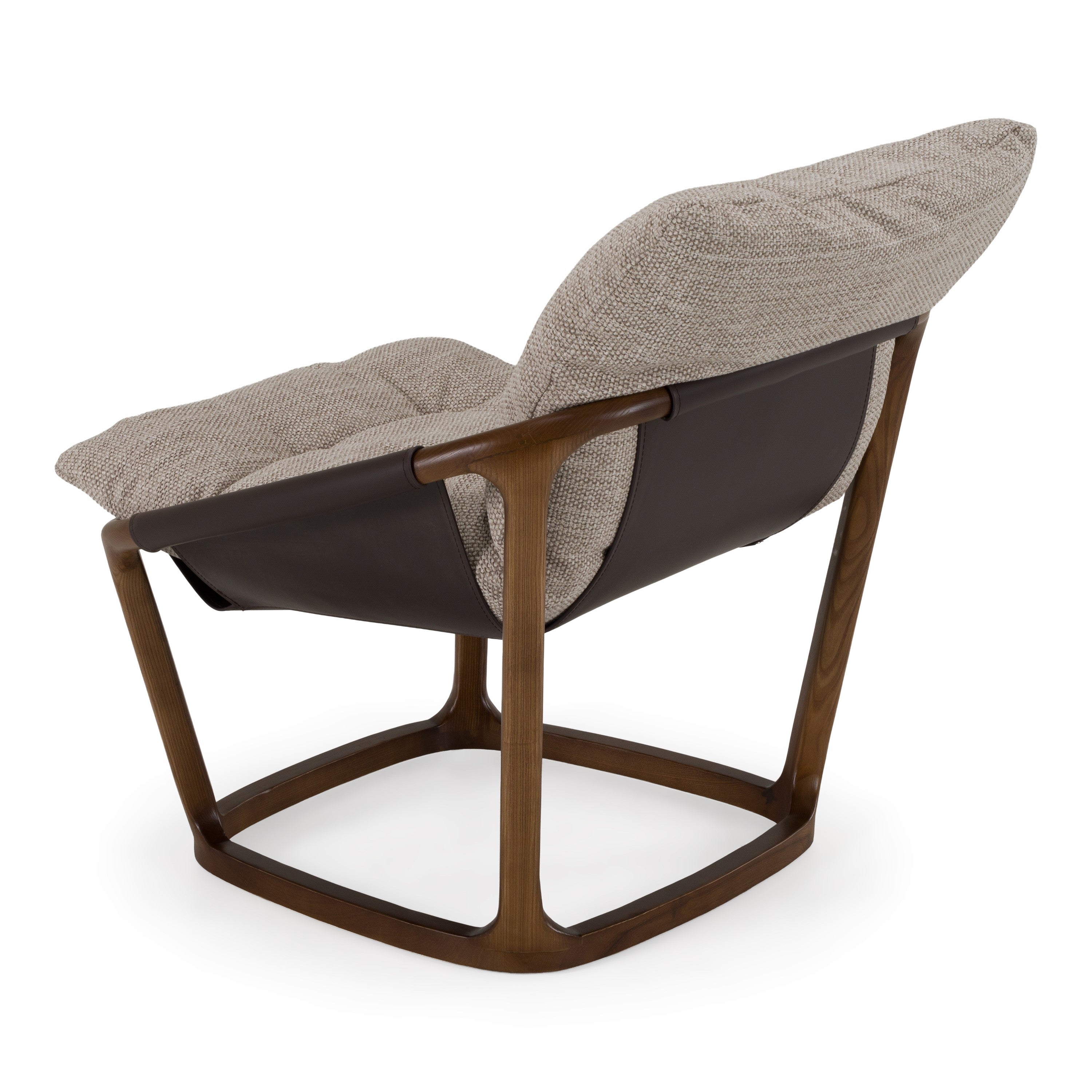 Newman - Modern Beige Fabric + Dark Brown Faux Leather + Ash Accent Chair - image 3