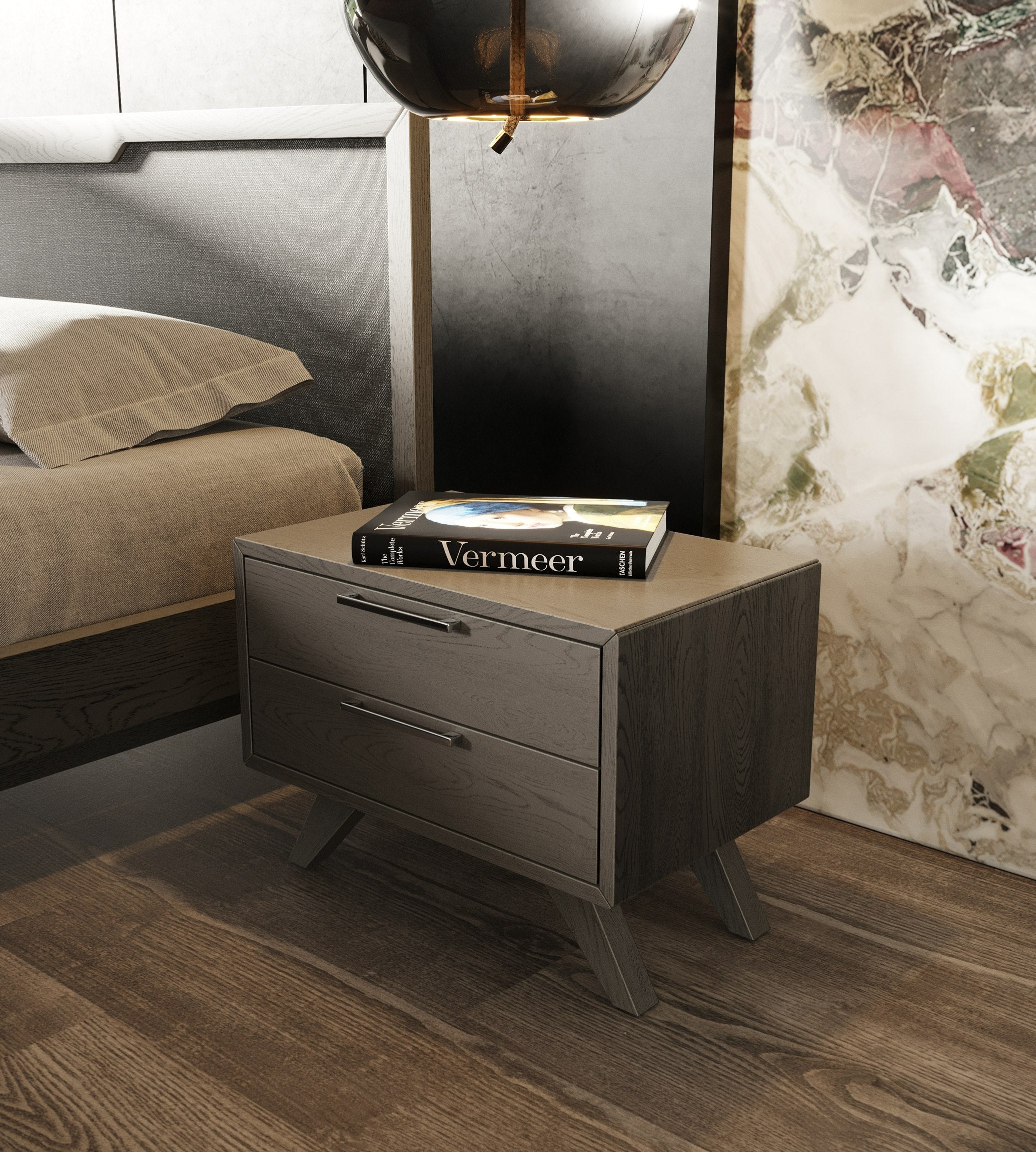Soria Modern Grey Wash Nightstand - image 2