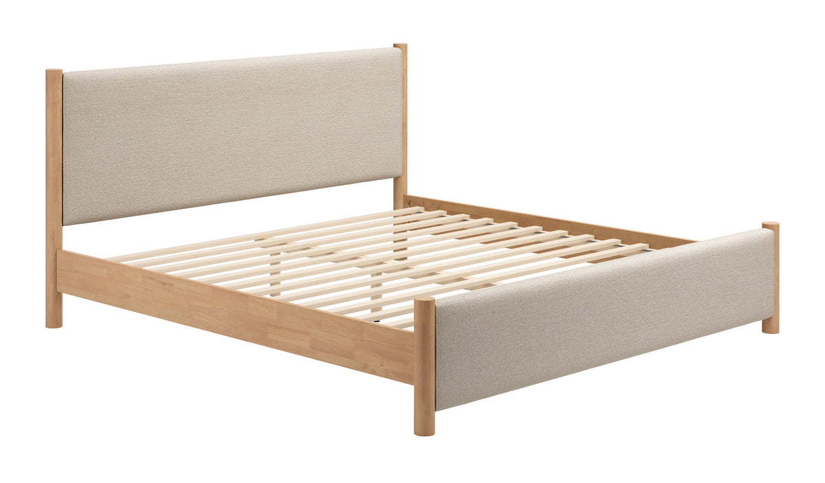 Hadi King Bed Beige & Natural