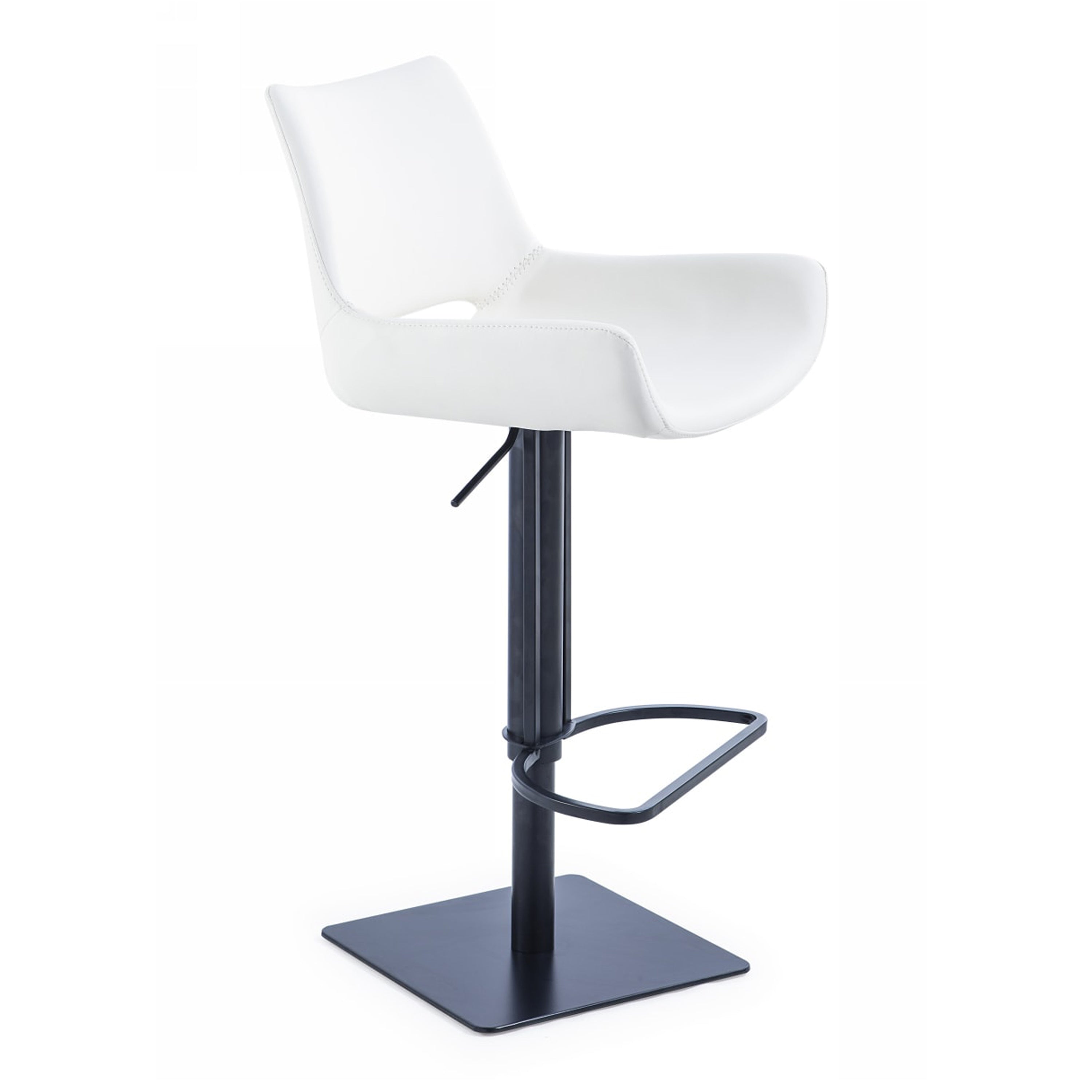 Niles - Modern White Adjustable Bar Stool - image 4
