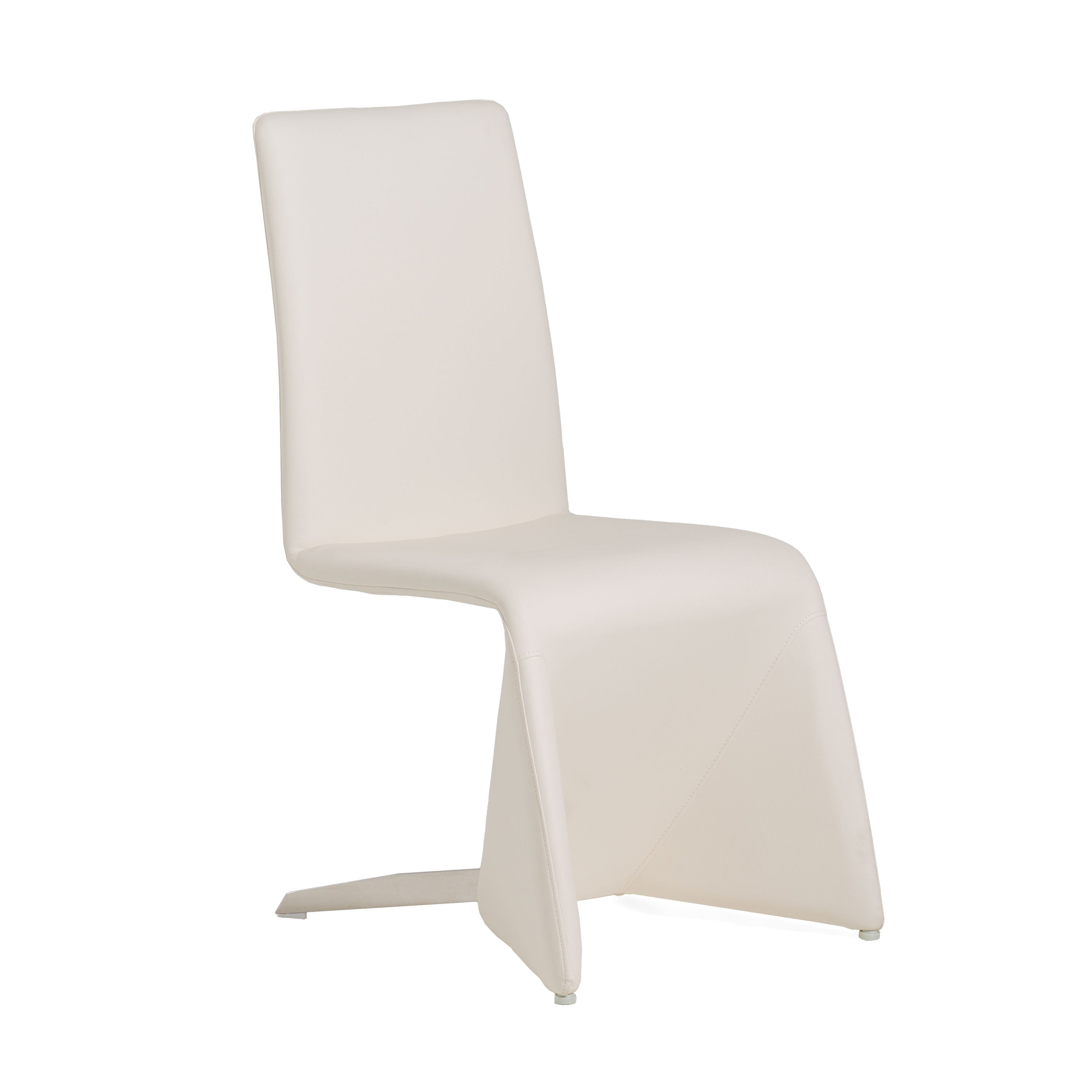 Nisse - Contemporary White Leatherette Dining Chair (Set of 2) - image 2