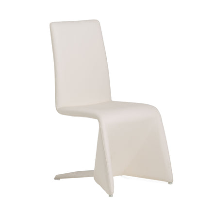Nisse - Contemporary White Leatherette Dining Chair (Set of 2) - image 2