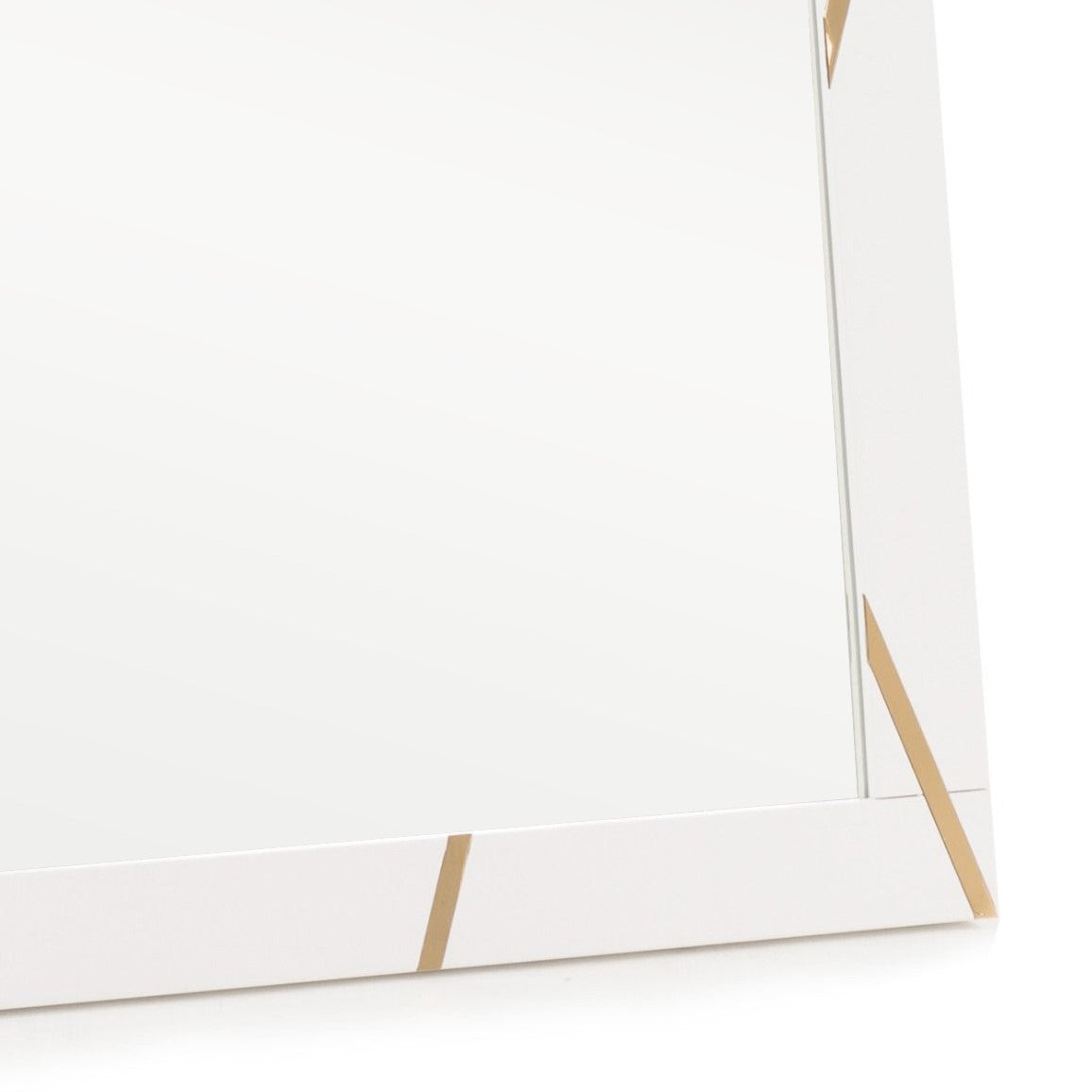 Nixa - Modern White & Gold Mirror - image 3