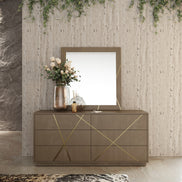 Nixa - Modern Birch + Brushed Bronze Mirror