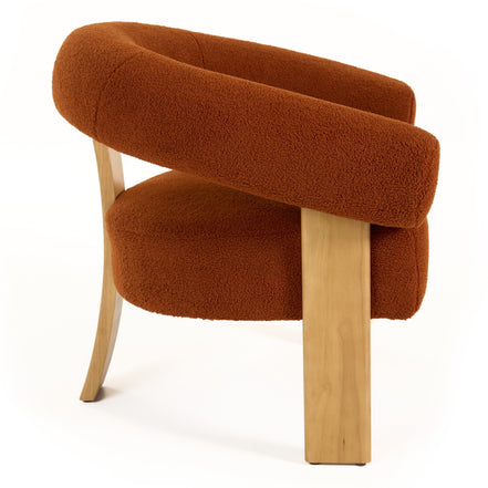 Nocona - Modern Rust Fabric + Wood Accent Chair - image 3