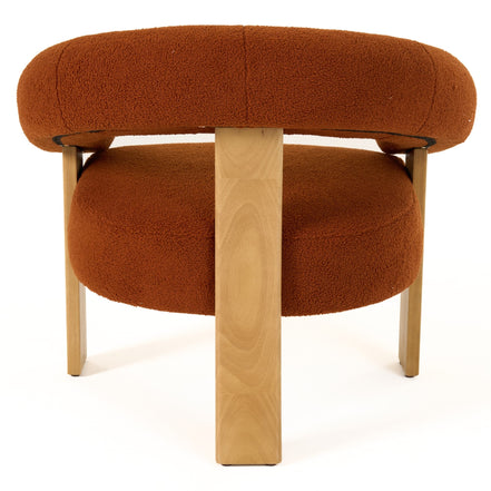 Nocona - Modern Rust Fabric + Wood Accent Chair - image 4