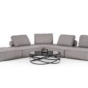 Nolden - Modern Modular Grey Fabric Armless Seat - image 4